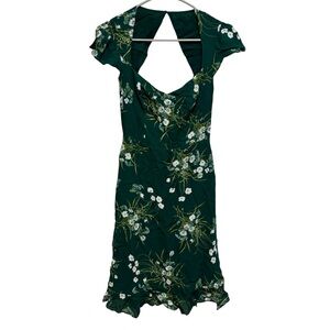 Reformation Green Floral Midi Dress